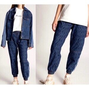 Adidas Originals Unisex Ivy Park Monogram Denim Track Pant Size XL Beyoncé